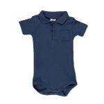 Petit Bateau. Kortærmet marineblå body med polo krave