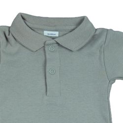 Petit Bateau. Body med polokrave, khaki, udsnit