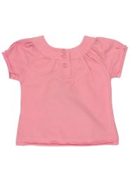 Absorba. Rosa baby pigebluse med pufærmer, bagfra